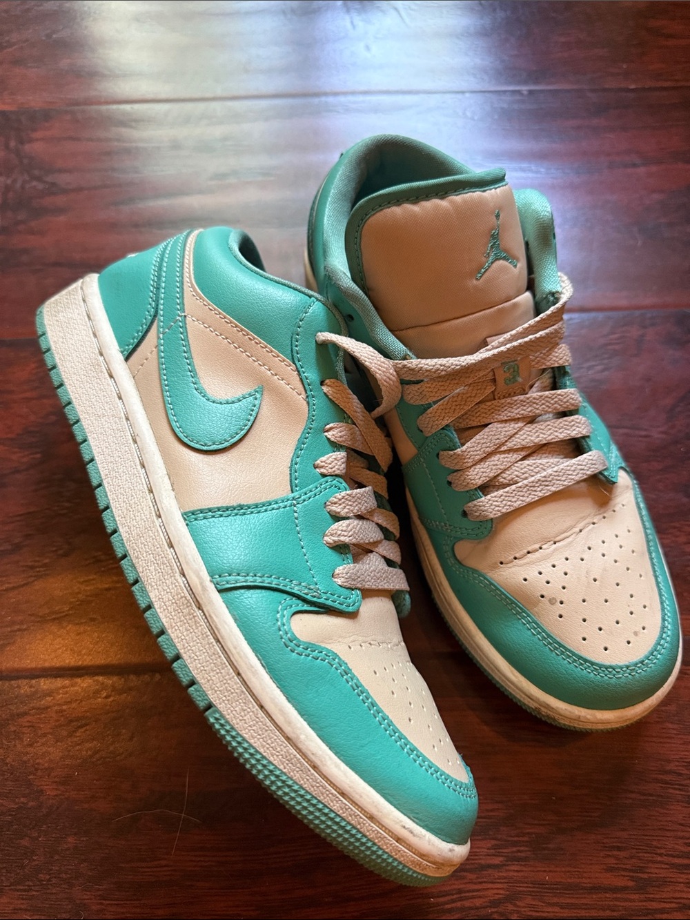 Nike Women’s Sneakers Teal and Cream Low Top
